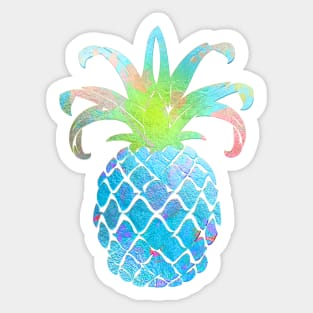 Aloha pineapples, iridescent blue Sticker